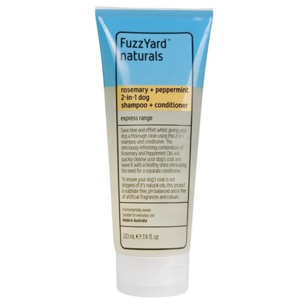 FuzzYard Rosemary & Peppermint 2-in-1 Shampoo & Conditioner for Dogs 220ml - Kohepets